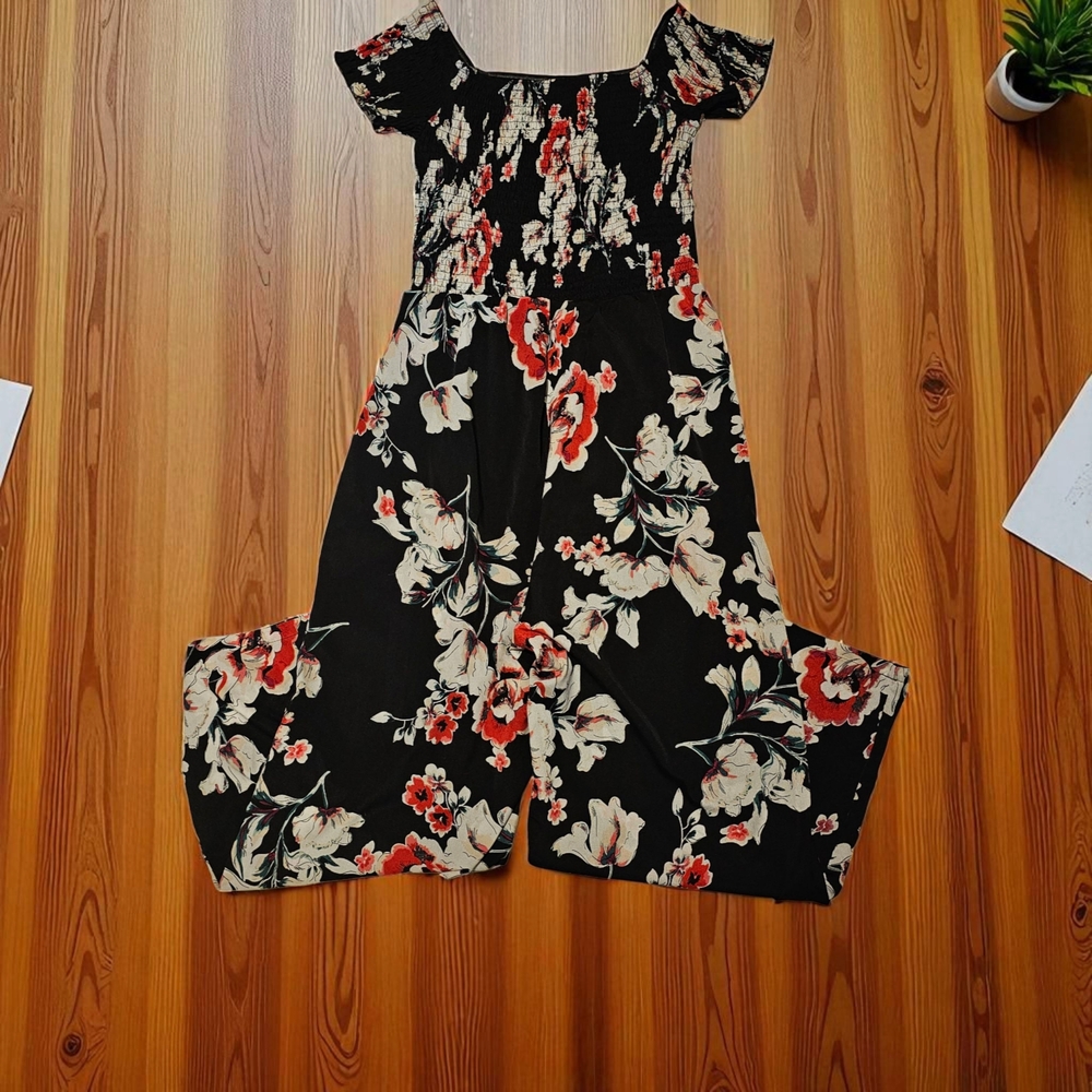 Floral Black Jumpsuit